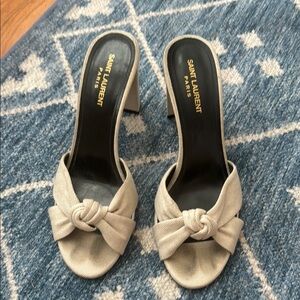 Saint Laurent Cream Knotted Heels